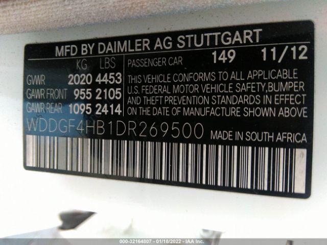 Photo 8 VIN: WDDGF4HB1DR269500 - MERCEDES-BENZ C-CLASS 