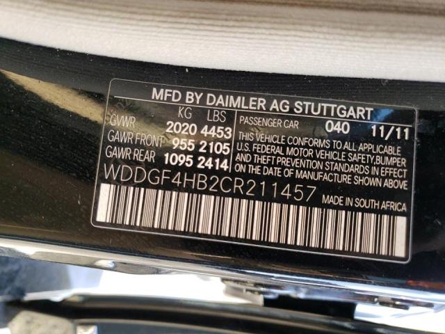 Photo 9 VIN: WDDGF4HB2CR211457 - MERCEDES-BENZ C 250 