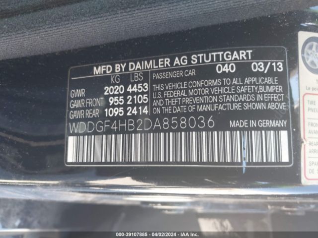 Photo 8 VIN: WDDGF4HB2DA858036 - MERCEDES-BENZ C 250 