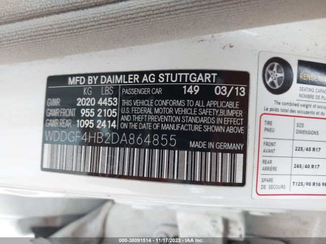 Photo 8 VIN: WDDGF4HB2DA864855 - MERCEDES-BENZ C 250 