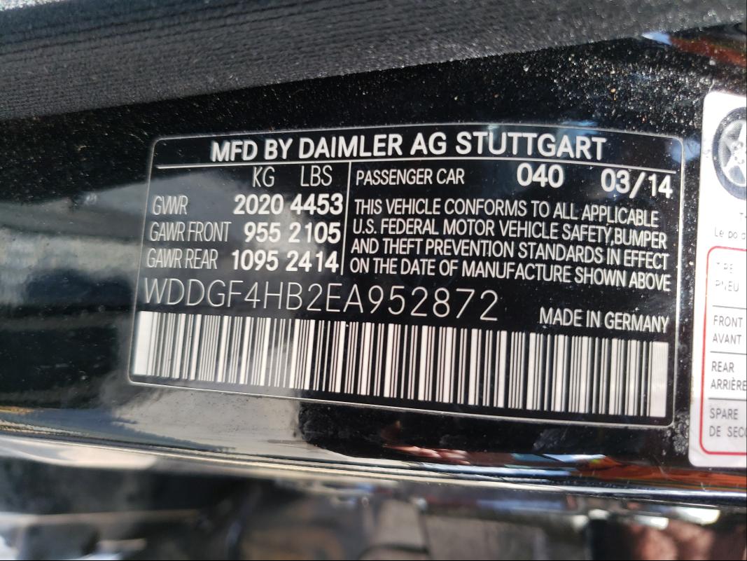 Photo 9 VIN: WDDGF4HB2EA952872 - MERCEDES-BENZ C 250 