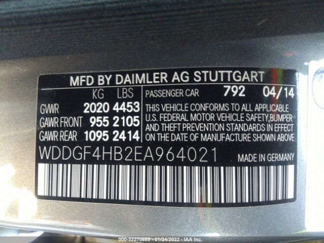 Photo 8 VIN: WDDGF4HB2EA964021 - MERCEDES-BENZ C-CLASS 