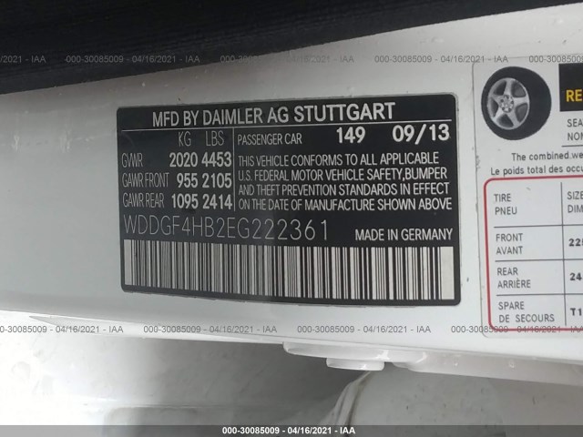 Photo 8 VIN: WDDGF4HB2EG222361 - MERCEDES-BENZ C-CLASS 