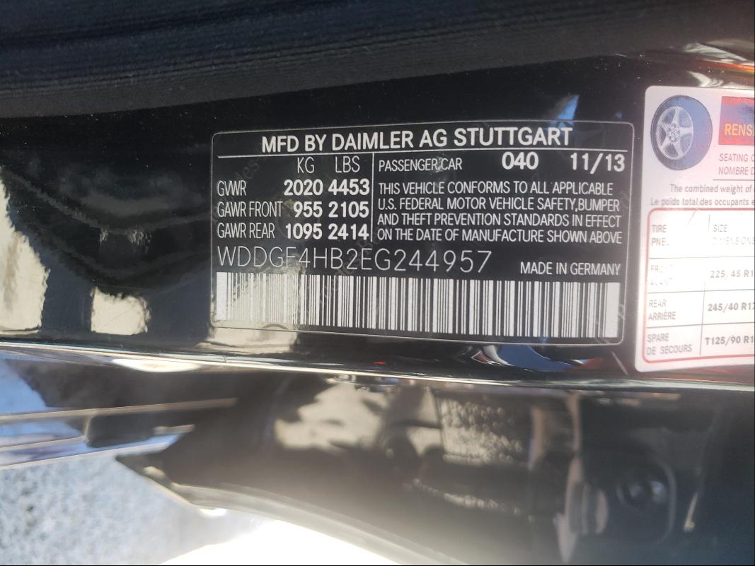 Photo 9 VIN: WDDGF4HB2EG244957 - MERCEDES-BENZ C 250 