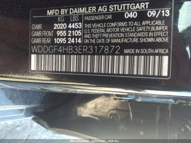 Photo 8 VIN: WDDGF4HB3ER317872 - MERCEDES-BENZ C-CLASS 