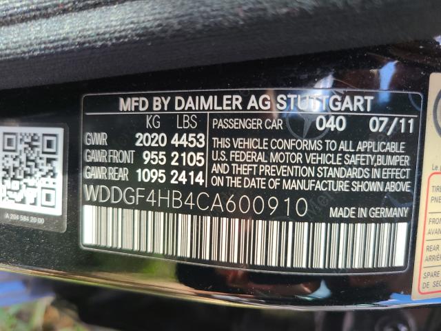 Photo 9 VIN: WDDGF4HB4CA600910 - MERCEDES-BENZ C 250 