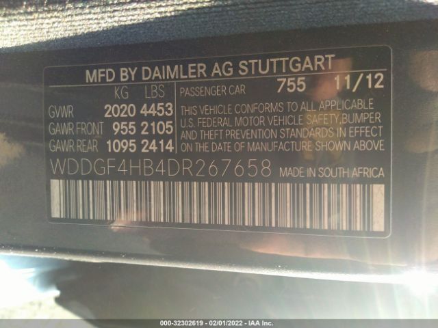 Photo 8 VIN: WDDGF4HB4DR267658 - MERCEDES-BENZ C-CLASS 