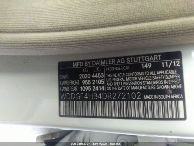 Photo 8 VIN: WDDGF4HB4DR272102 - MERCEDES-BENZ C-CLASS 