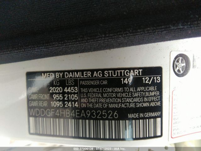 Photo 8 VIN: WDDGF4HB4EA932526 - MERCEDES-BENZ C-CLASS 