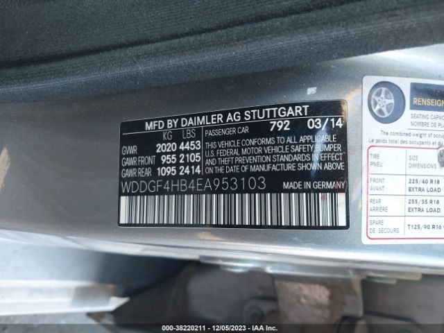 Photo 8 VIN: WDDGF4HB4EA953103 - MERCEDES-BENZ C 250 