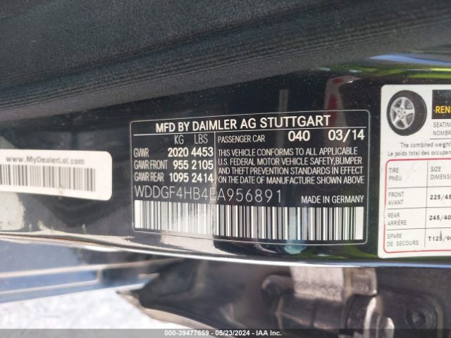 Photo 8 VIN: WDDGF4HB4EA956891 - MERCEDES-BENZ C 250 