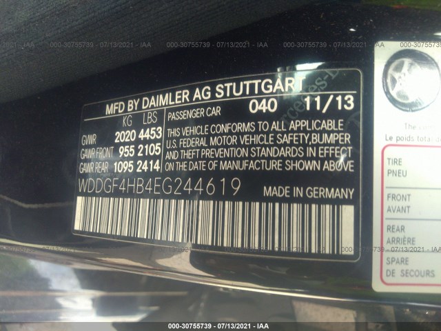 Photo 8 VIN: WDDGF4HB4EG244619 - MERCEDES-BENZ C-CLASS 