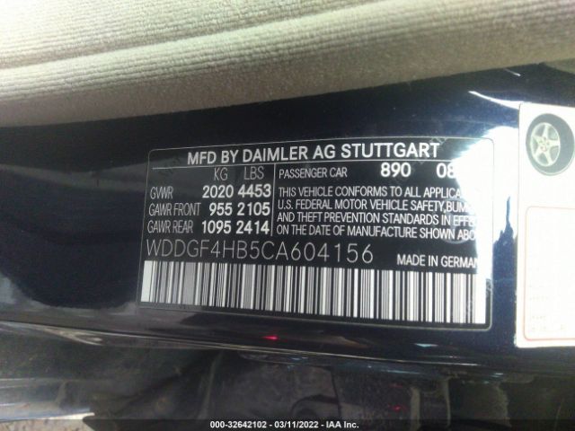 Photo 8 VIN: WDDGF4HB5CA604156 - MERCEDES-BENZ C-CLASS 