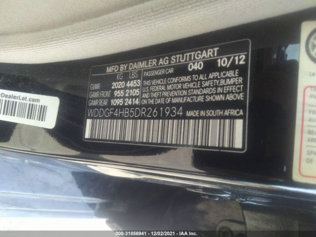 Photo 8 VIN: WDDGF4HB5DR261934 - MERCEDES-BENZ C-CLASS 