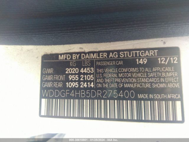 Photo 8 VIN: WDDGF4HB5DR275400 - MERCEDES-BENZ C 250 