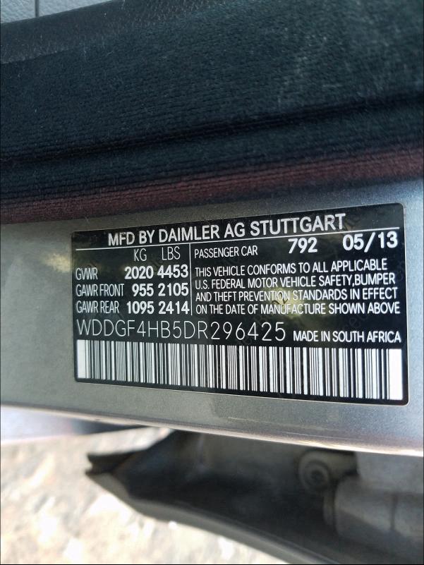 Photo 9 VIN: WDDGF4HB5DR296425 - MERCEDES-BENZ C 250 