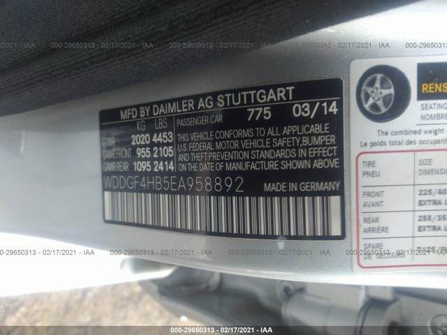 Photo 8 VIN: WDDGF4HB5EA958892 - MERCEDES-BENZ C-CLASS 