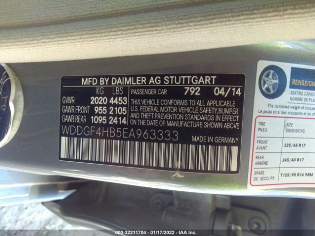 Photo 8 VIN: WDDGF4HB5EA963333 - MERCEDES-BENZ C-CLASS 