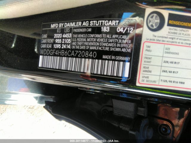 Photo 8 VIN: WDDGF4HB6CA720840 - MERCEDES-BENZ C 250 