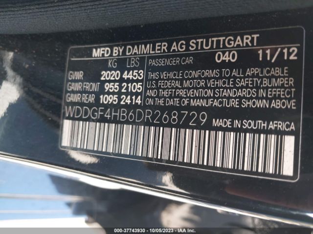 Photo 8 VIN: WDDGF4HB6DR268729 - MERCEDES-BENZ C 250 