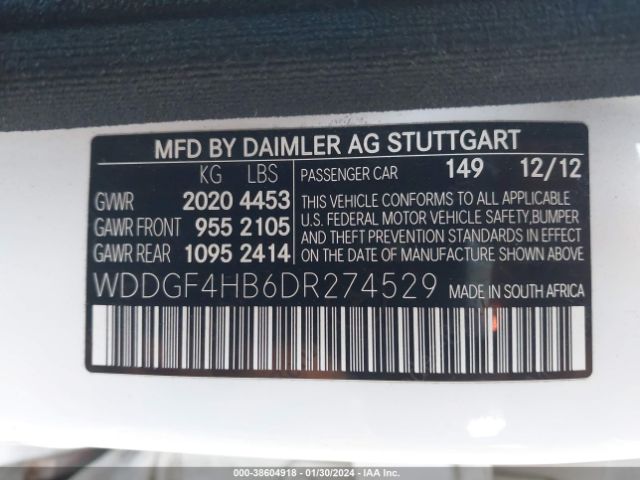 Photo 8 VIN: WDDGF4HB6DR274529 - MERCEDES-BENZ C 250 