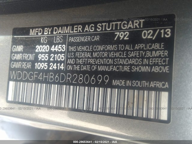 Photo 8 VIN: WDDGF4HB6DR280699 - MERCEDES-BENZ C-CLASS 