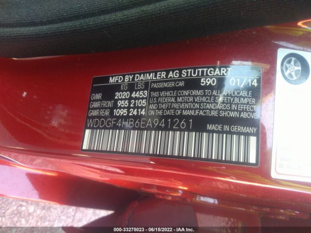 Photo 8 VIN: WDDGF4HB6EA941261 - MERCEDES-BENZ C-CLASS 