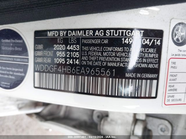 Photo 8 VIN: WDDGF4HB6EA965561 - MERCEDES-BENZ C 250 