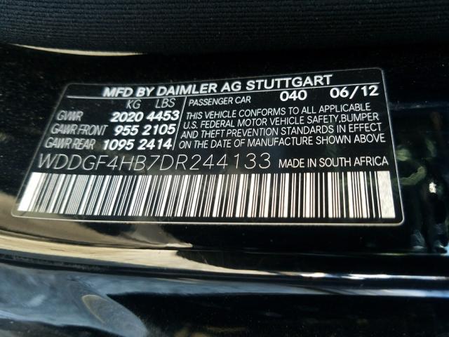 Photo 9 VIN: WDDGF4HB7DR244133 - MERCEDES-BENZ C 250 