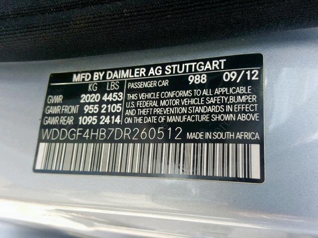 Photo 9 VIN: WDDGF4HB7DR260512 - MERCEDES-BENZ C 250 