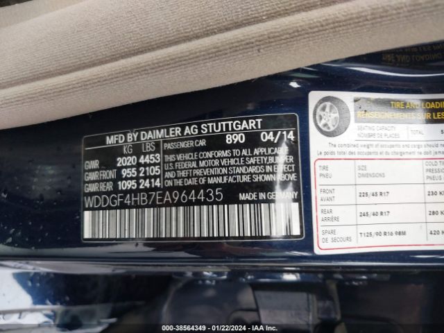 Photo 8 VIN: WDDGF4HB7EA964435 - MERCEDES-BENZ C 250 