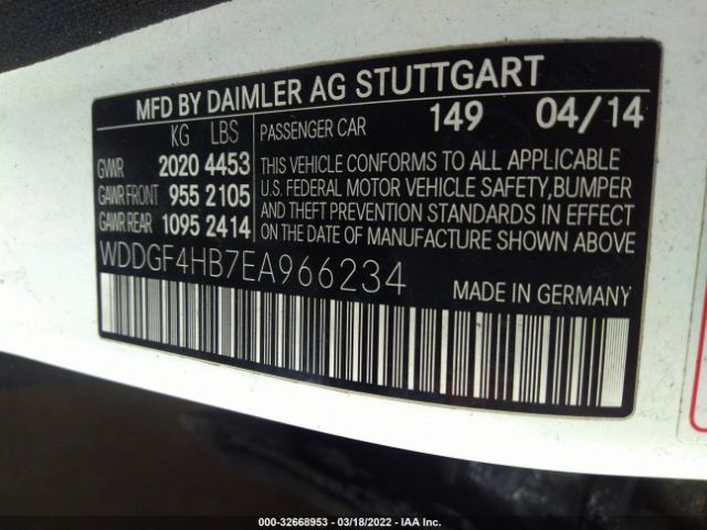 Photo 8 VIN: WDDGF4HB7EA966234 - MERCEDES-BENZ C-CLASS 