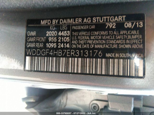 Photo 8 VIN: WDDGF4HB7ER313176 - MERCEDES-BENZ C-CLASS 