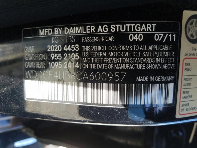 Photo 9 VIN: WDDGF4HB8CA600957 - MERCEDES-BENZ C 250 