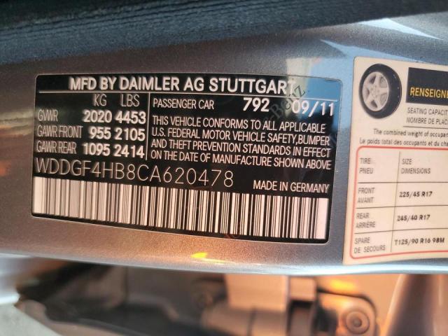 Photo 11 VIN: WDDGF4HB8CA620478 - MERCEDES-BENZ C-CLASS 