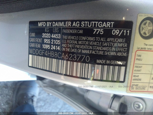 Photo 8 VIN: WDDGF4HB8CA623770 - MERCEDES-BENZ C-CLASS 