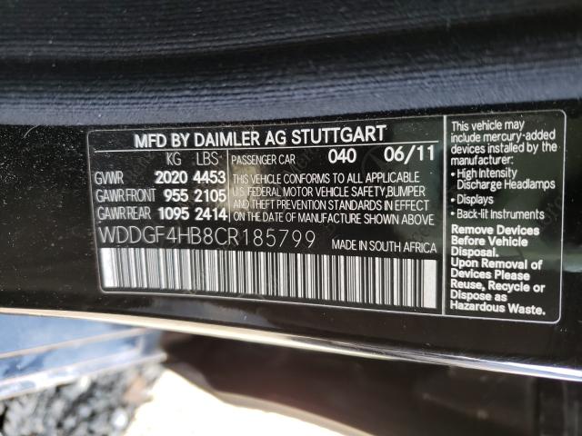 Photo 9 VIN: WDDGF4HB8CR185799 - MERCEDES-BENZ C 250 