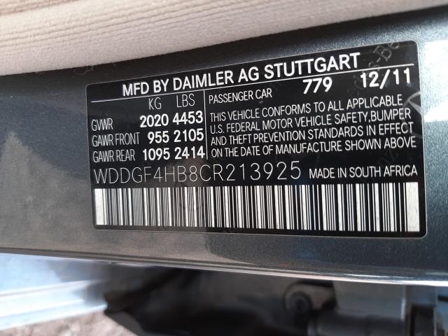 Photo 9 VIN: WDDGF4HB8CR213925 - MERCEDES-BENZ C 250 