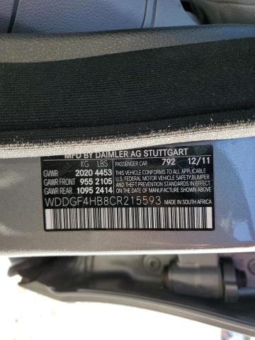 Photo 11 VIN: WDDGF4HB8CR215593 - MERCEDES-BENZ C 250 