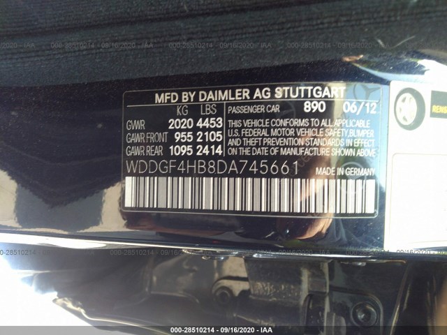 Photo 8 VIN: WDDGF4HB8DA745661 - MERCEDES-BENZ C-CLASS 