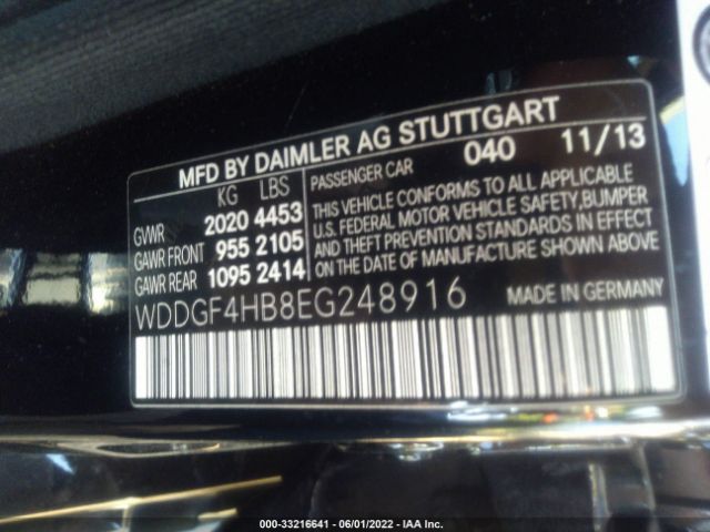 Photo 8 VIN: WDDGF4HB8EG248916 - MERCEDES-BENZ C-CLASS 