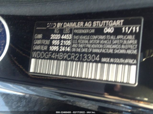 Photo 8 VIN: WDDGF4HB9CR213304 - MERCEDES-BENZ C-CLASS 