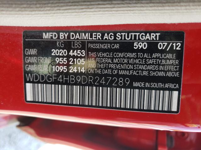 Photo 9 VIN: WDDGF4HB9DR247289 - MERCEDES-BENZ C 250 