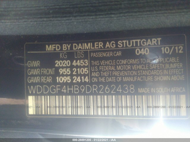 Photo 8 VIN: WDDGF4HB9DR262438 - MERCEDES-BENZ C-CLASS 