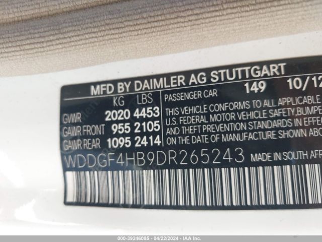 Photo 8 VIN: WDDGF4HB9DR265243 - MERCEDES-BENZ C 250 