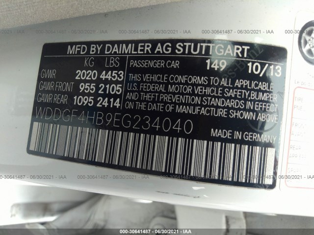 Photo 8 VIN: WDDGF4HB9EG234040 - MERCEDES-BENZ C-CLASS 