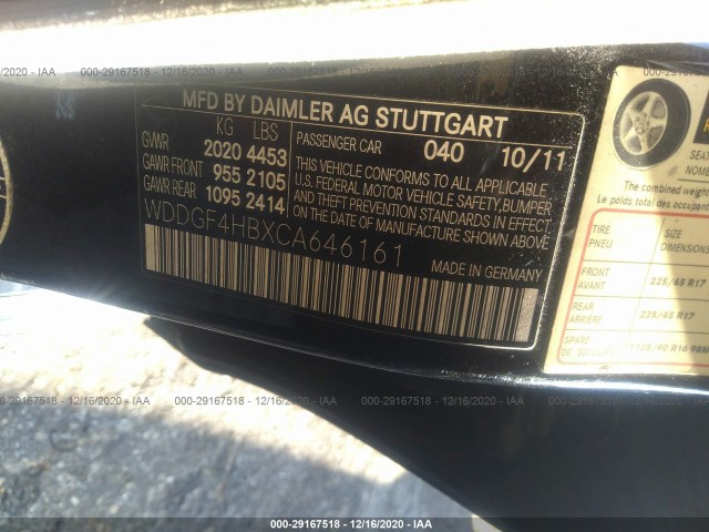 Photo 8 VIN: WDDGF4HBXCA646161 - MERCEDES-BENZ C-CLASS 