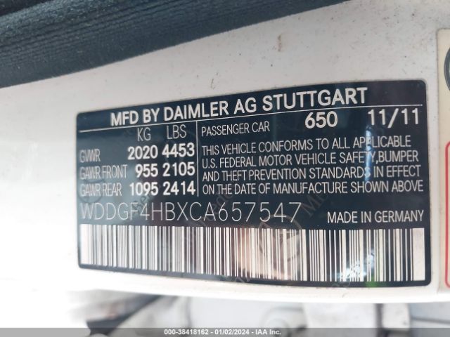 Photo 8 VIN: WDDGF4HBXCA657547 - MERCEDES-BENZ C 250 