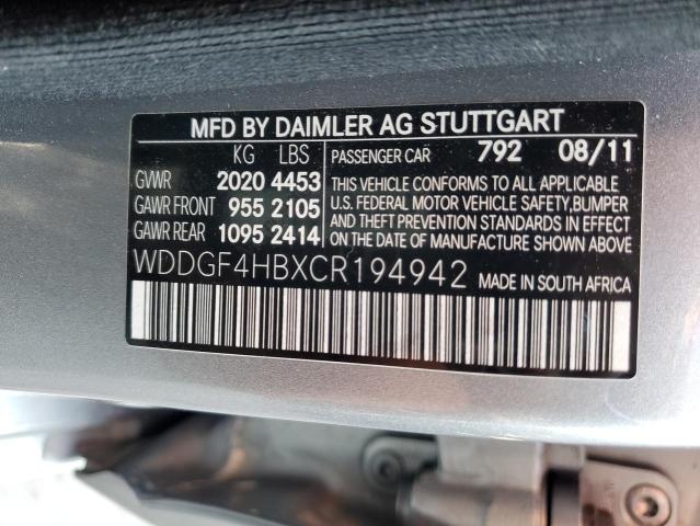 Photo 11 VIN: WDDGF4HBXCR194942 - MERCEDES-BENZ C 250 