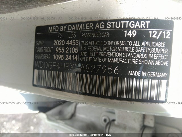 Photo 8 VIN: WDDGF4HBXDA827956 - MERCEDES-BENZ C-CLASS 